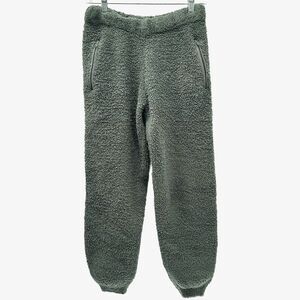 SKIMS Cozy Knit Unisex Jogger S/M Juniper Green Teddy Lounge Pants Fuzzy Pockets
